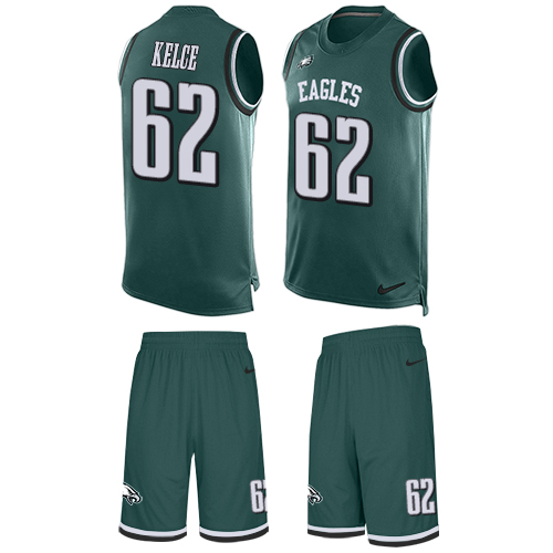 Men's Limited Jason Kelce Nike Jersey Midnight Green - #62 Tank Top Suit NFL Philadelphia Eagles